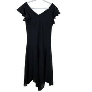 VTG CS Focus Studio Asymmetric Hem Chiffon Dress Witchy Sz12